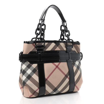 Burberry Nova Check Large Chain Tote Black 3 of 11