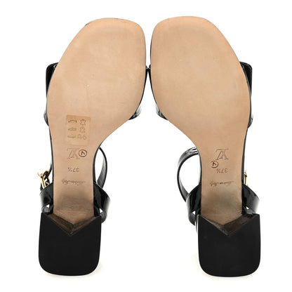 Louis Vuitton Patent Calfskin Shake Sandals 37.5 Black 5 of 7
