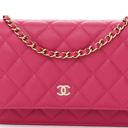 Chanel Caviar Quilted Wallet On Chain WOC Fuchsia 9 of 12