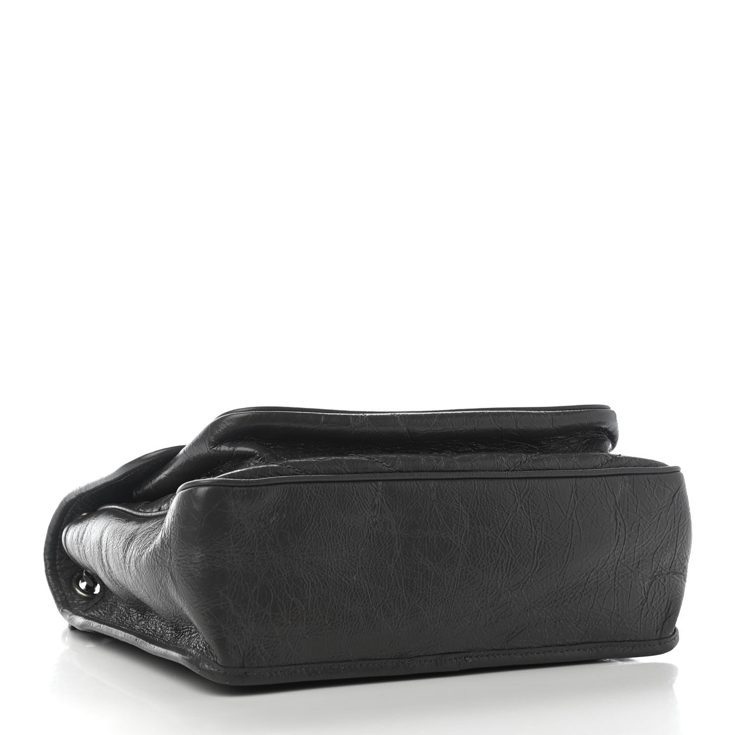 Saint Laurent Crinkled Calfskin Matelasse Monogram Medium Niki Chain Satchel Asphalt 3 of 10