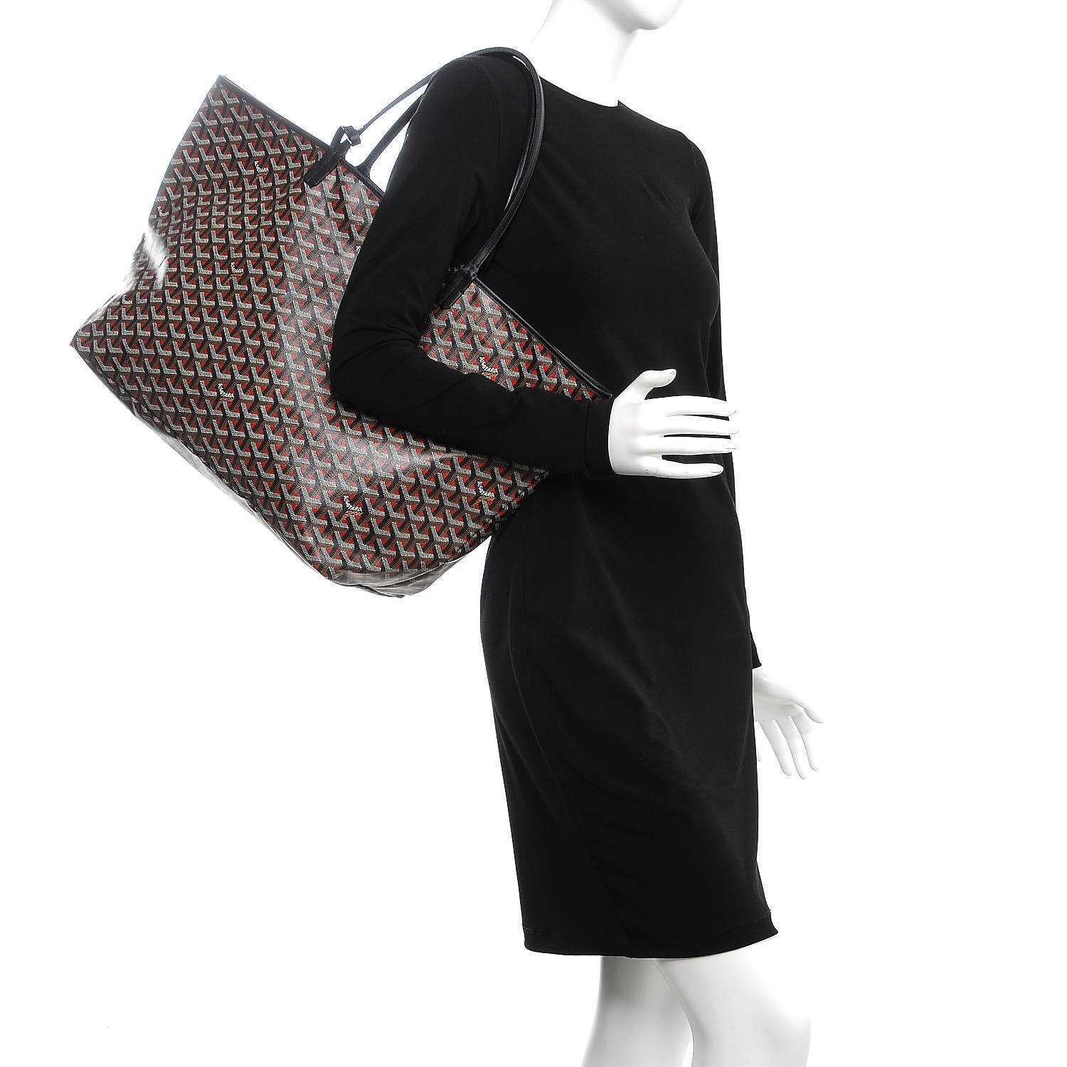 Goyard Goyardine Saint Louis Claire Voie GM Black Red 2 of 10