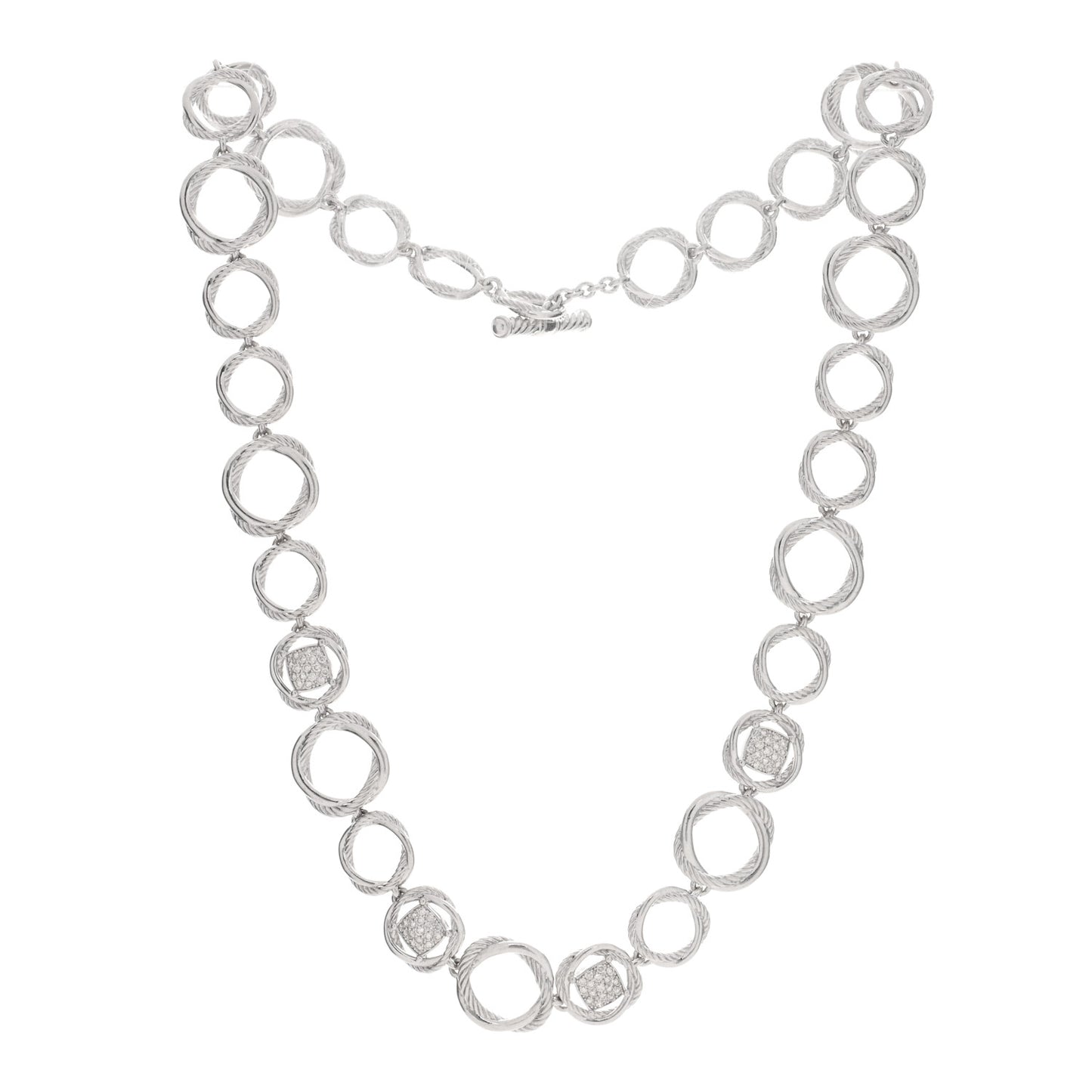 Sterling Silver Diamond Infinity Link Necklace