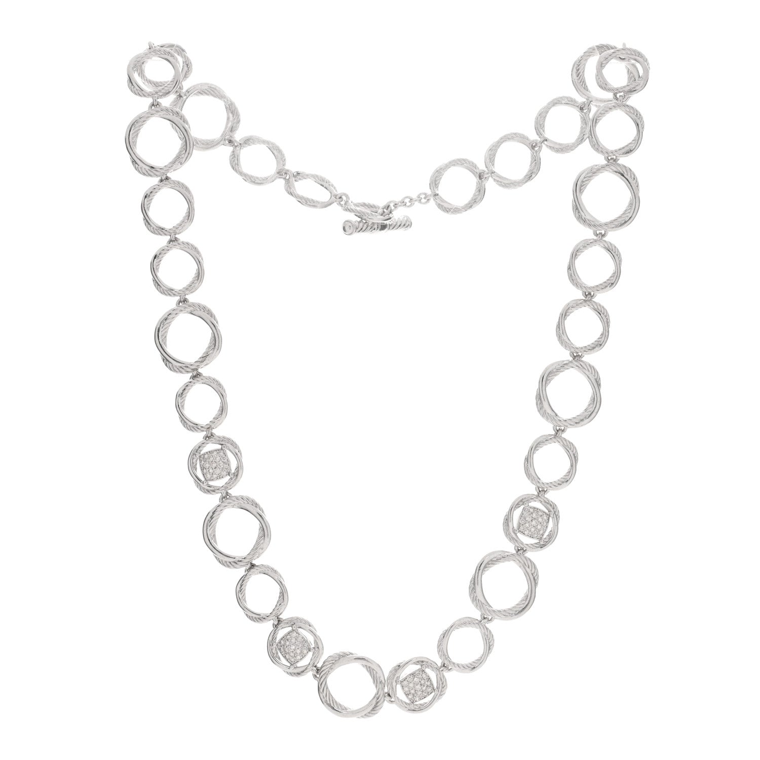 David Yurman Sterling Silver Diamond Infinity Link Necklace 2 of 3