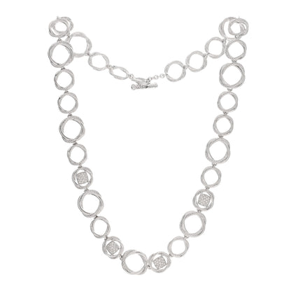 David Yurman Sterling Silver Diamond Infinity Link Necklace 2 of 3