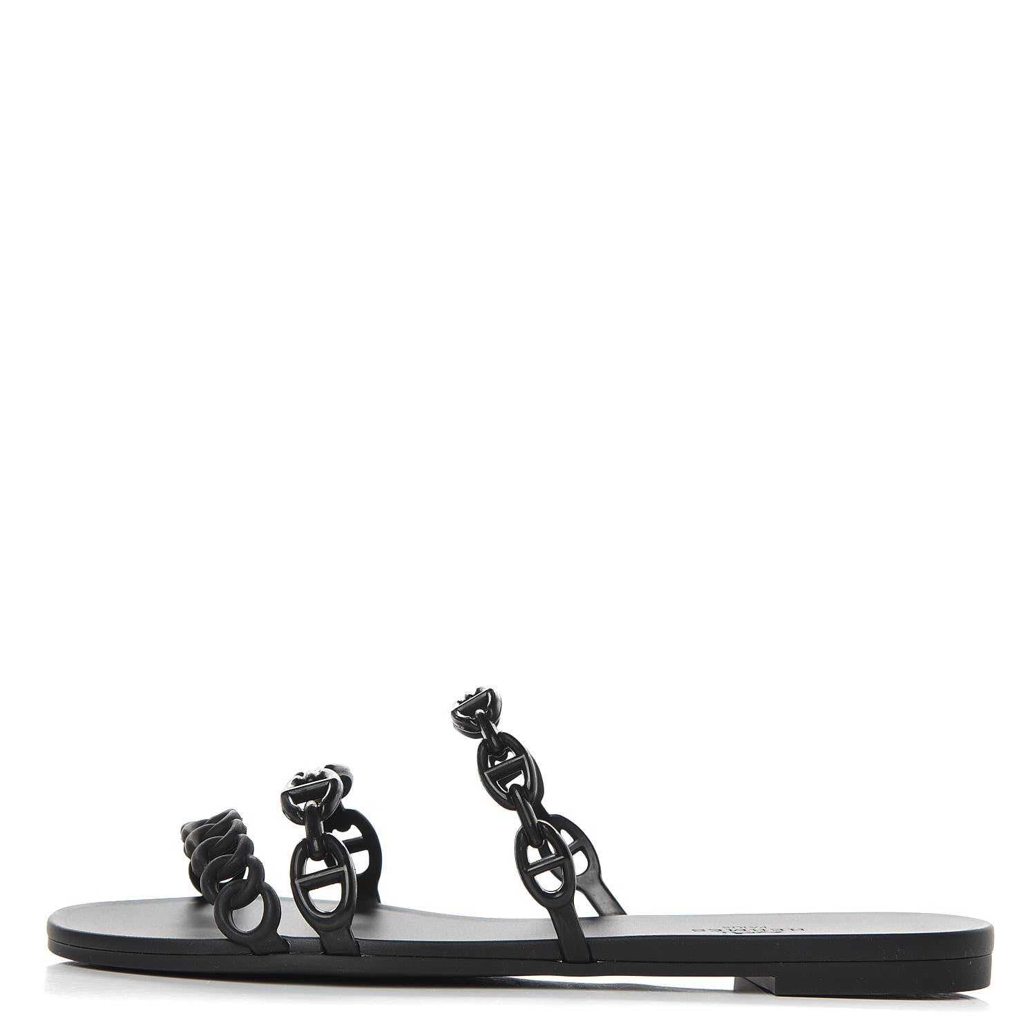 Hermes Rubber Chaine d'Ancre Rivage Sandals 37 Black 1 of 8