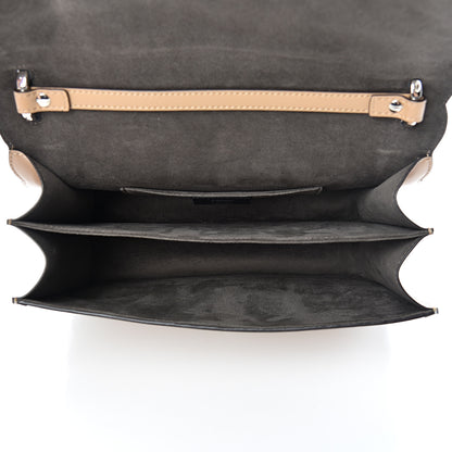Fendi Vitello Liberty Dolce Scalloped Studded Scrollwork Kan I Shoulder Bag Cuoio White 4 of 9