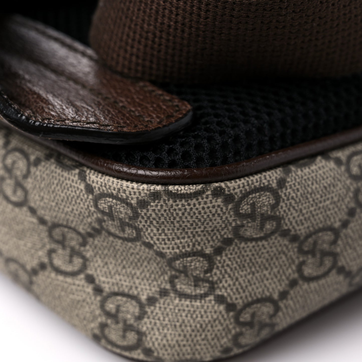 Soft GG Supreme Monogram Medium Ophidia Belt Bag Dark Brown
