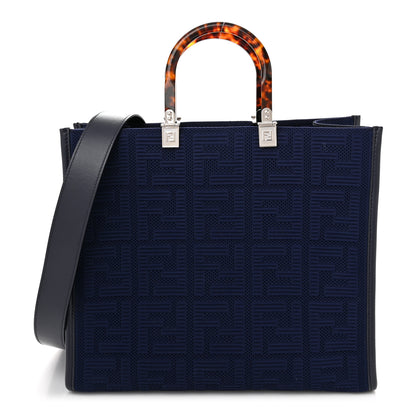 Fendi Technical Fabric Plexiglass FF Medium Fendi Sunshine Shopper Tote Marino 1 of 10