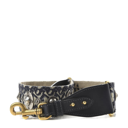 Christian Dior Oblique Studded Shoulder Strap Blue 1 of 3