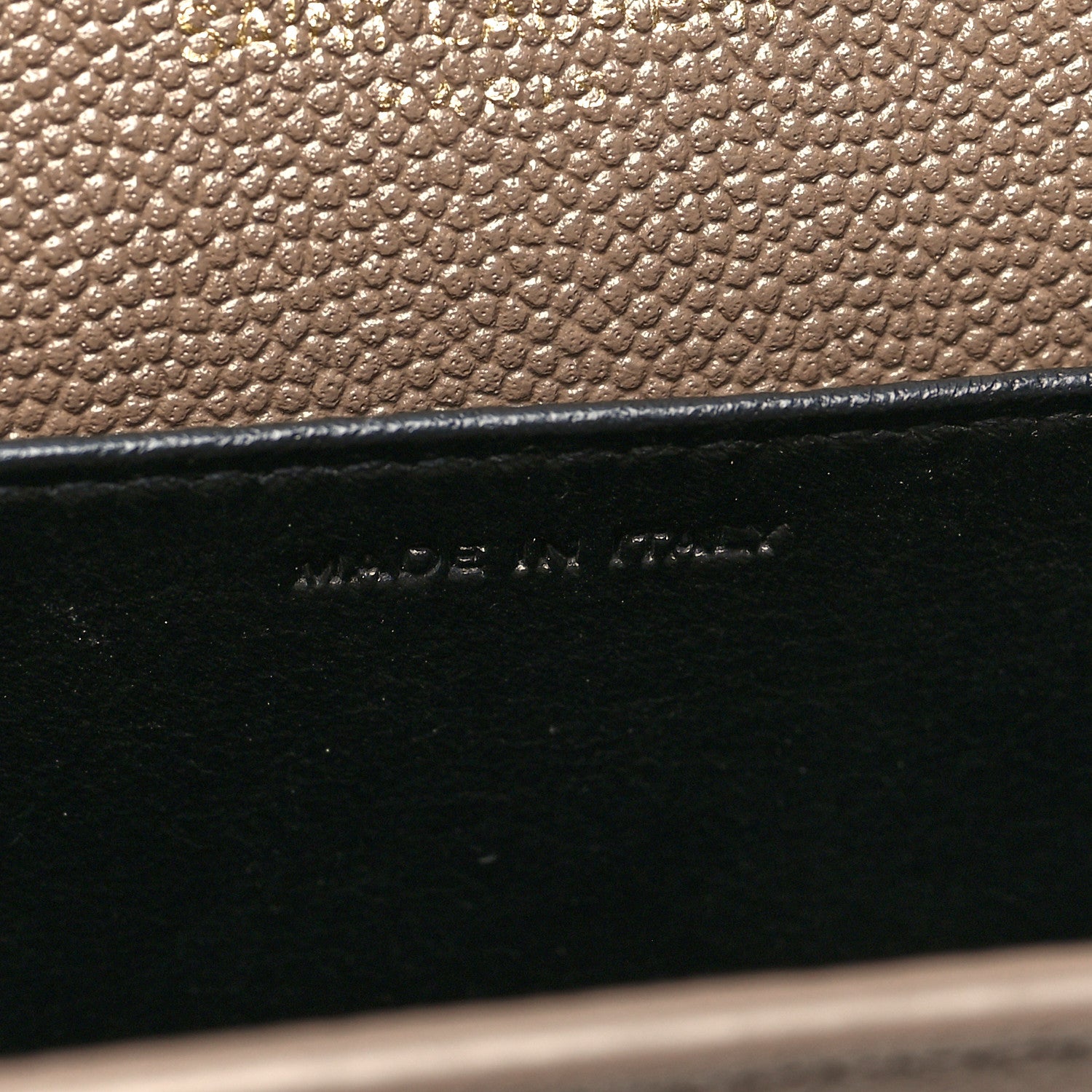 Saint Laurent Grain De Poudre Monogram Uptown Chain Wallet Dark Beige 9 of 12
