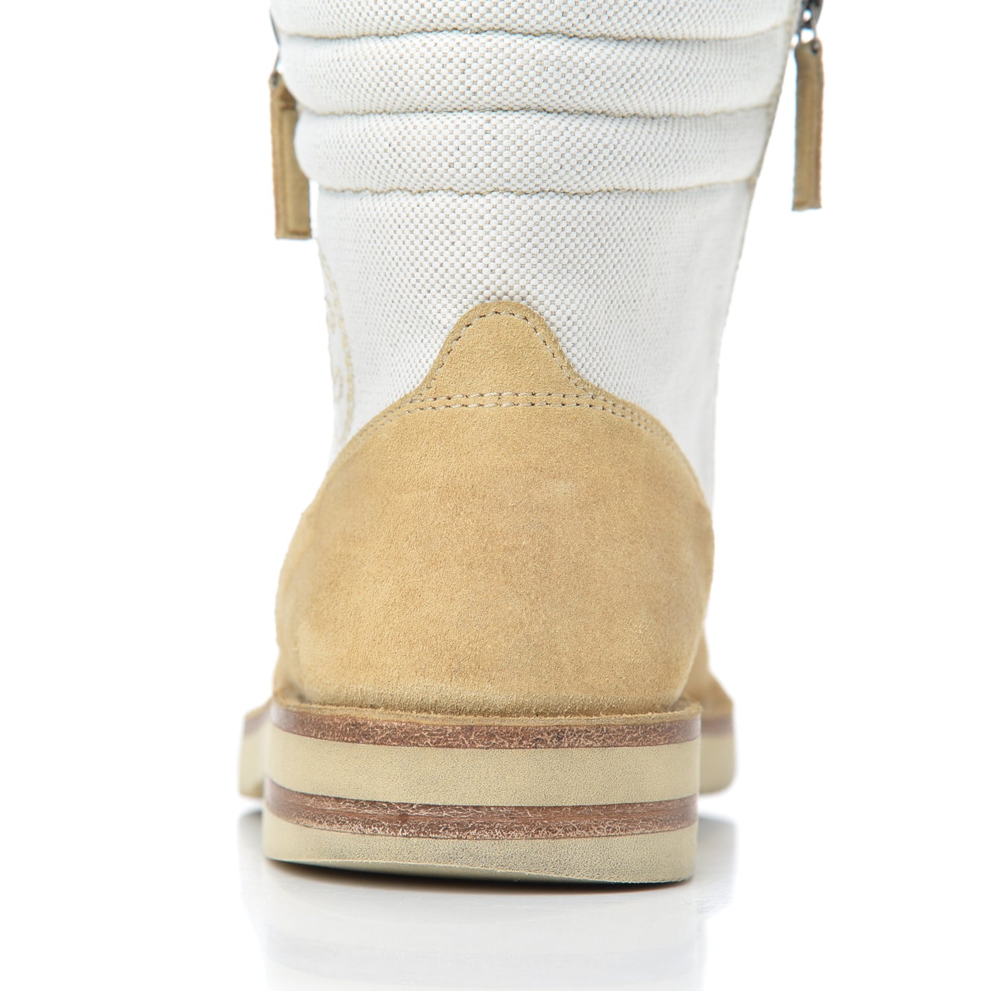 Toile Suede Calfskin CC Lace Up Short Boots 36 Light Beige