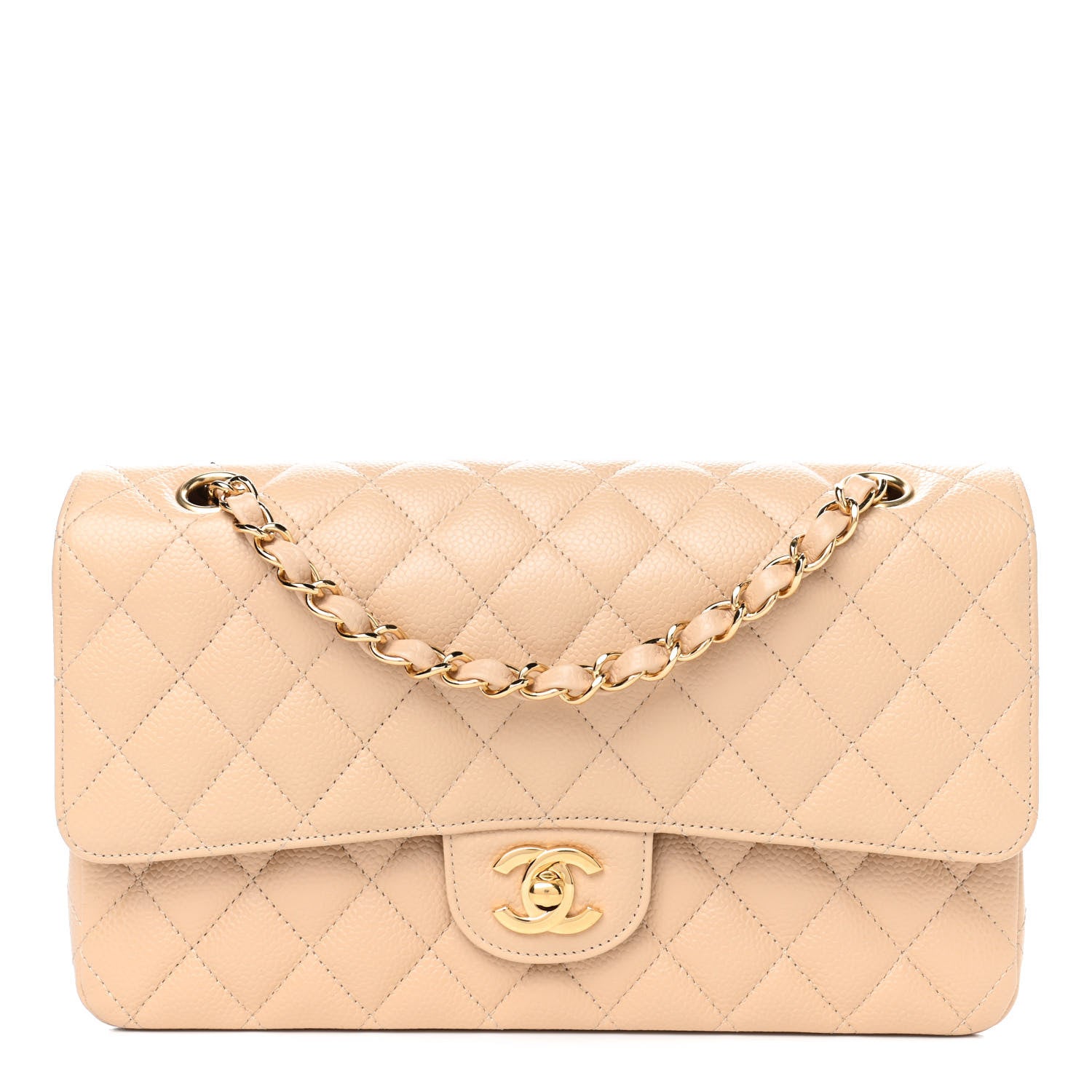 Chanel Caviar Quilted Medium Double Flap Beige Clair 1 of 4