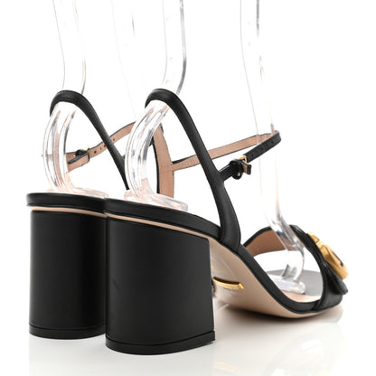 Gucci Lifford Calfskin GG Marmont Ankle Wrap 75mm Sandals 36.5 Black 4 of 7