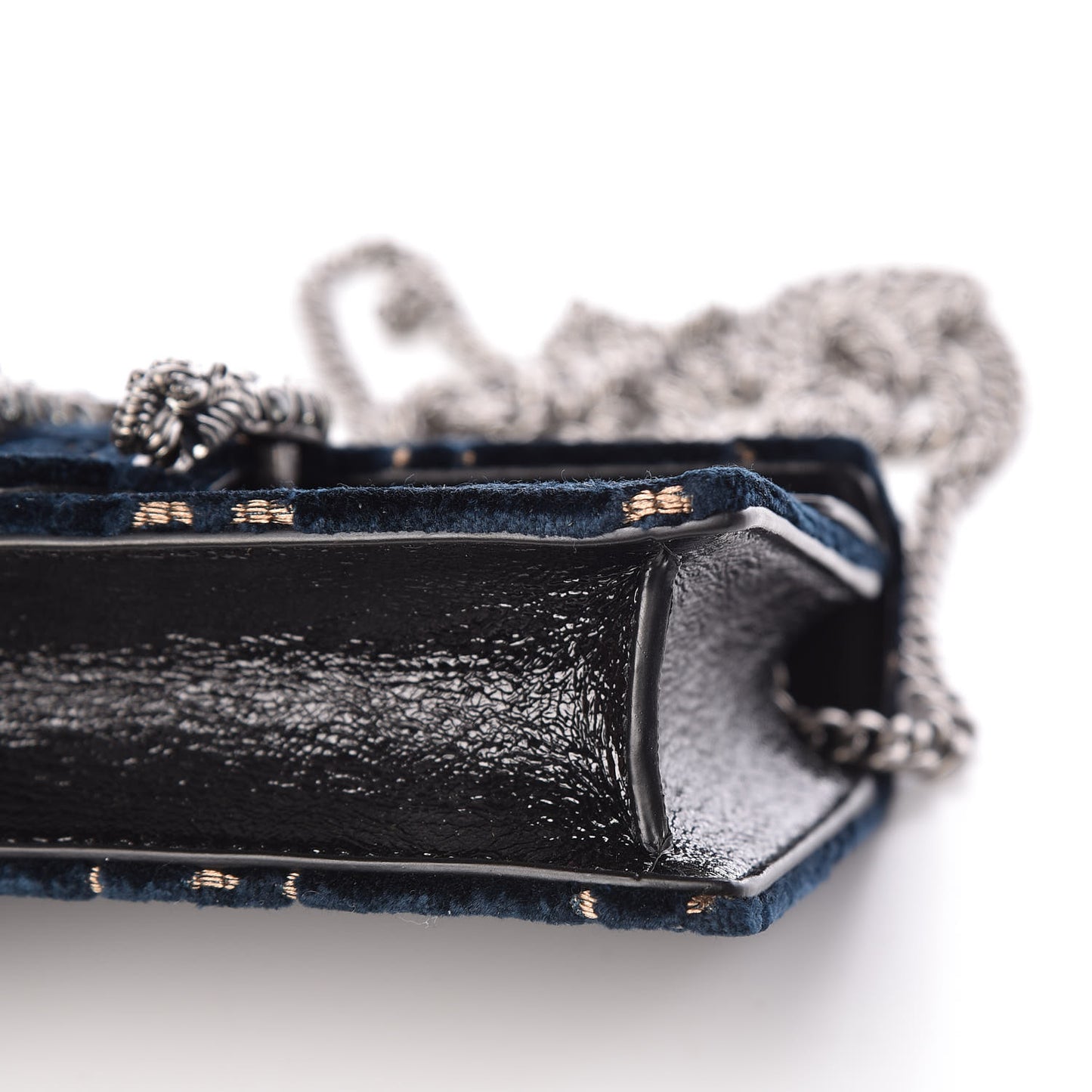 Velvet GG Monogram Super Mini Dionysus Shoulder Bag Blue Beige Black