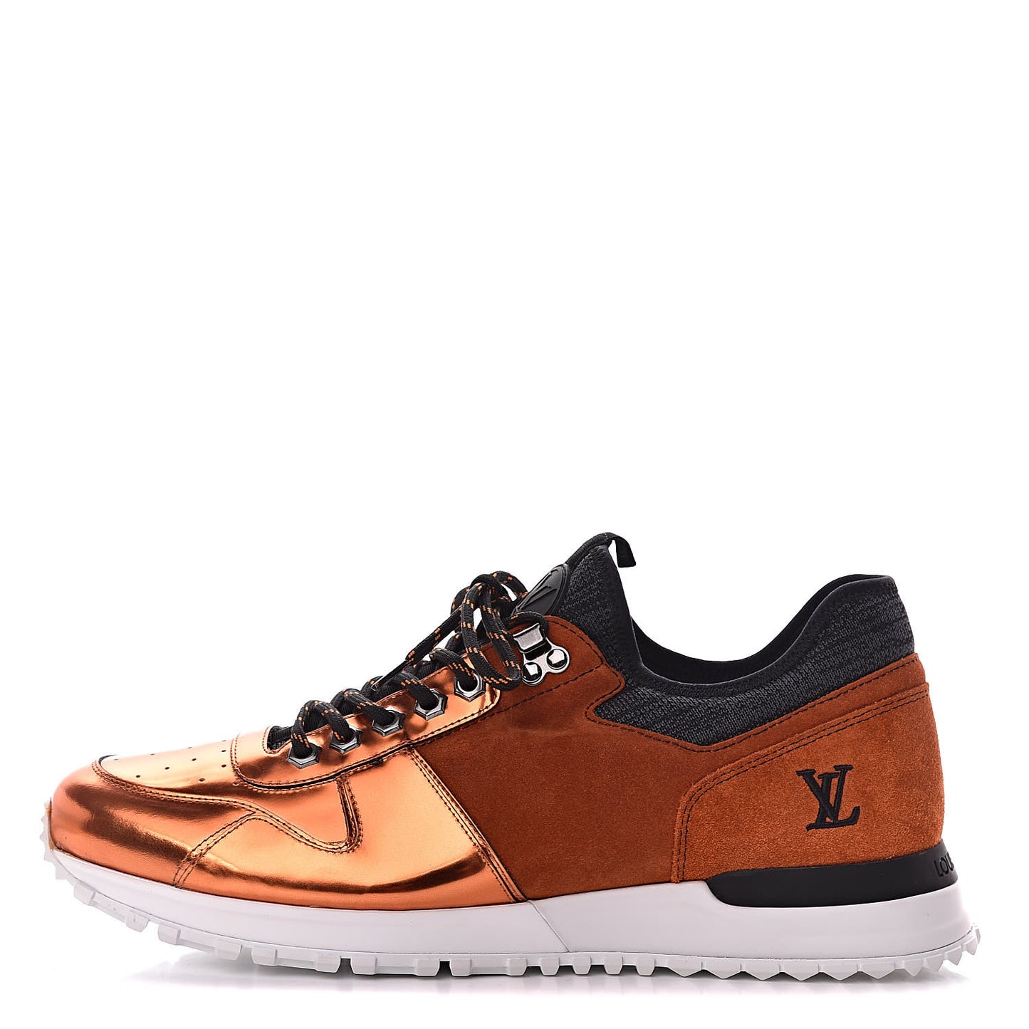 Metallic Patent Suede Run Away Sneakers 9 Orange