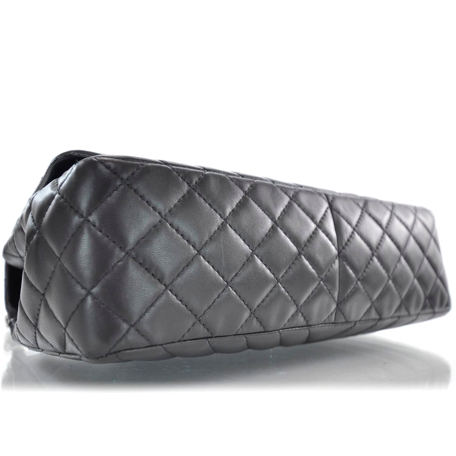 Chanel Lambskin Large Chevron Flap Black 6 of 12