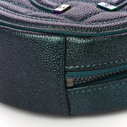 Chanel Iridescent Caviar Quilted Round Filigree Crossbody Dark Turquoise 10 of 10