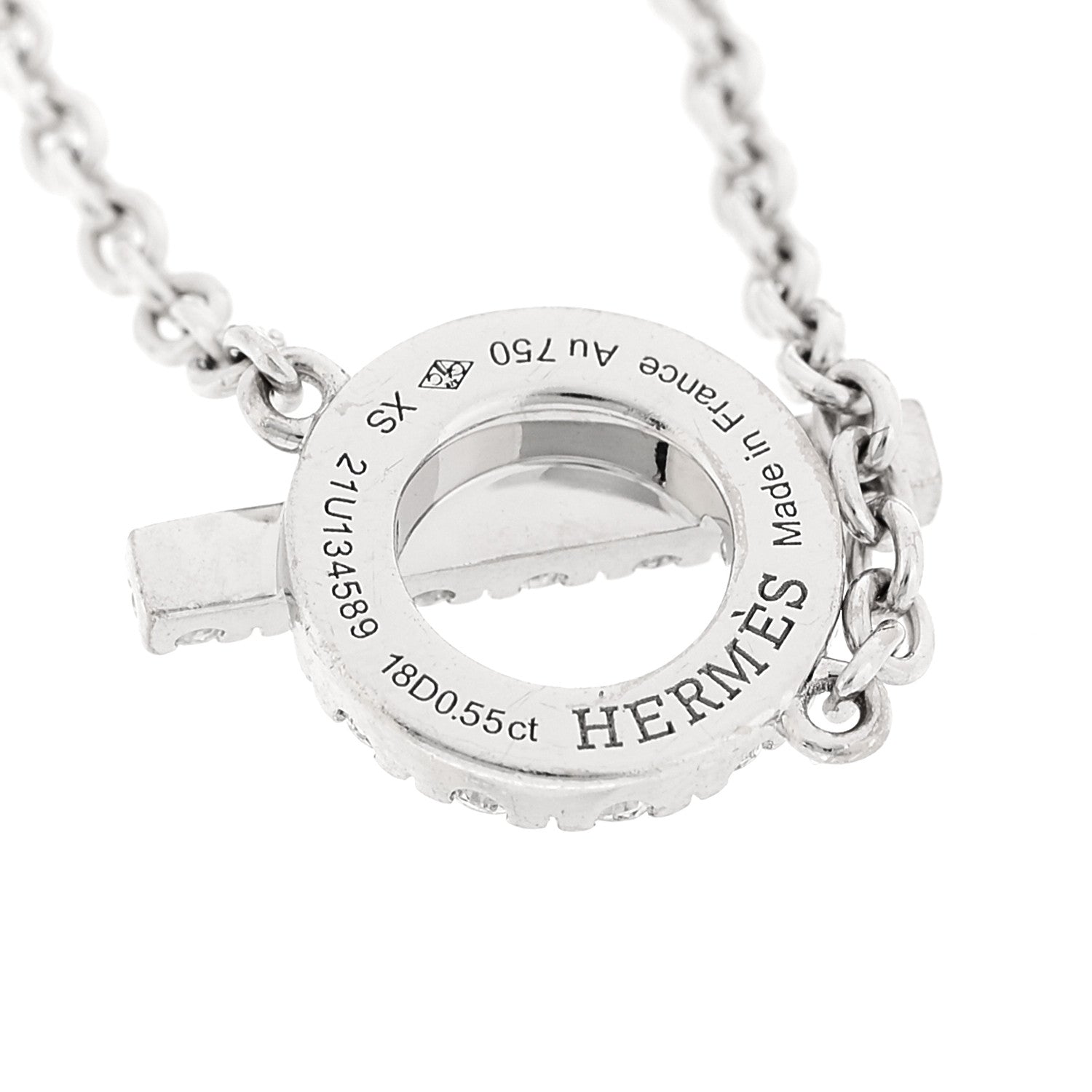 Hermes 18K White Gold Diamond Finesse Bracelet XS 4 of 4