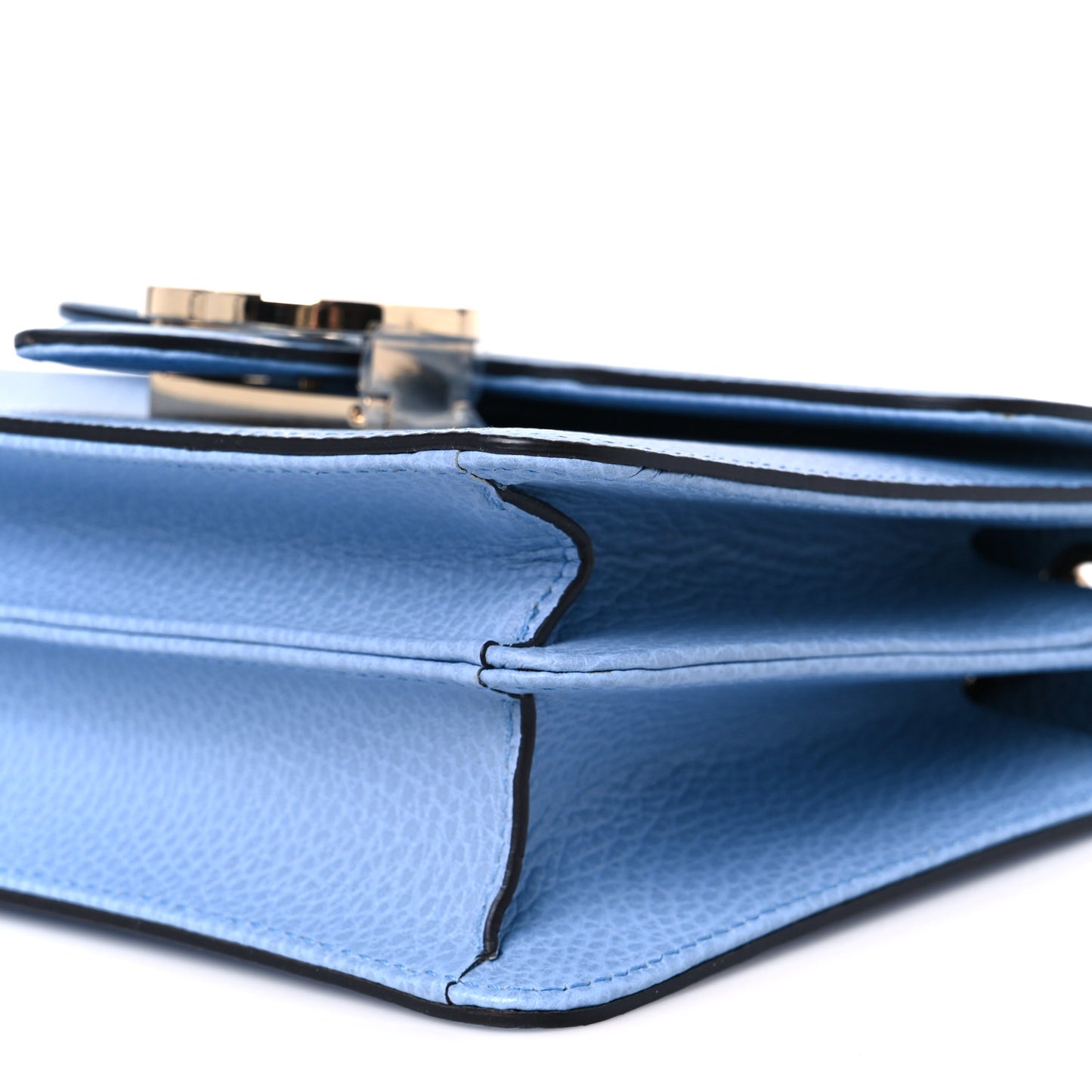 Dollar Calfskin Small Interlocking G Shoulder Bag Mineral Blue