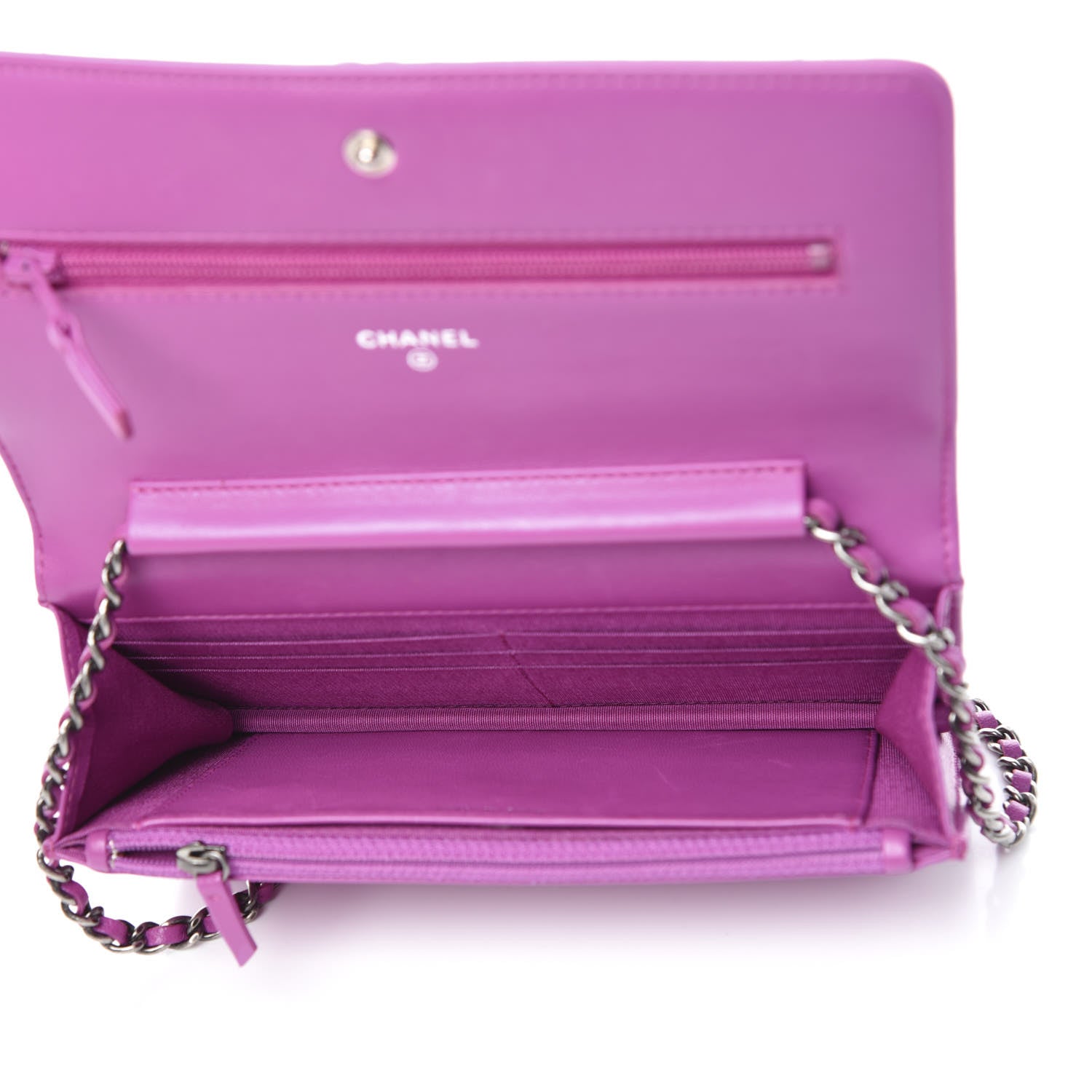 Chanel Lambskin Quilted Boy Wallet On Chain WOC Dark Pink 5 of 13