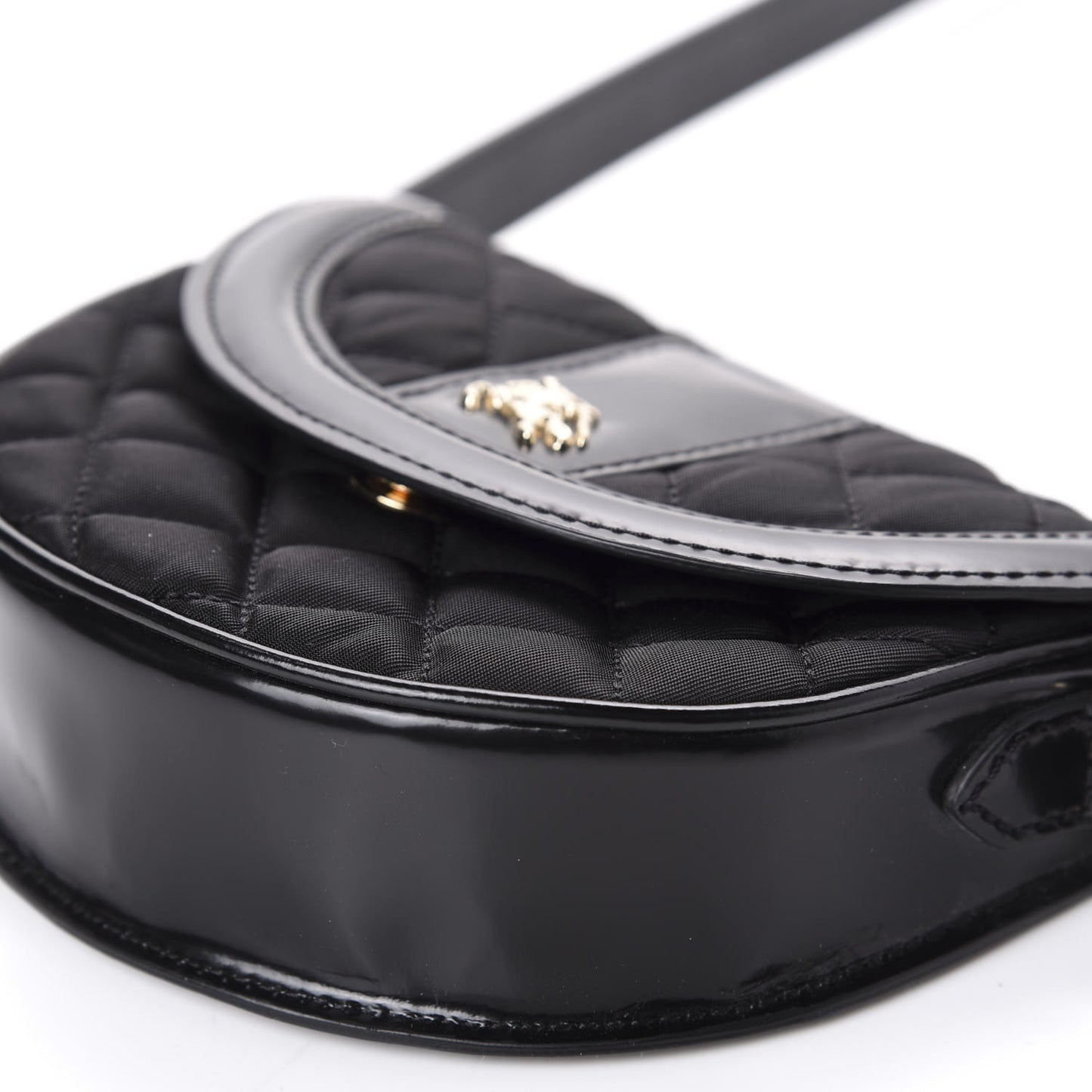 Nylon Quilted Crossbody Black