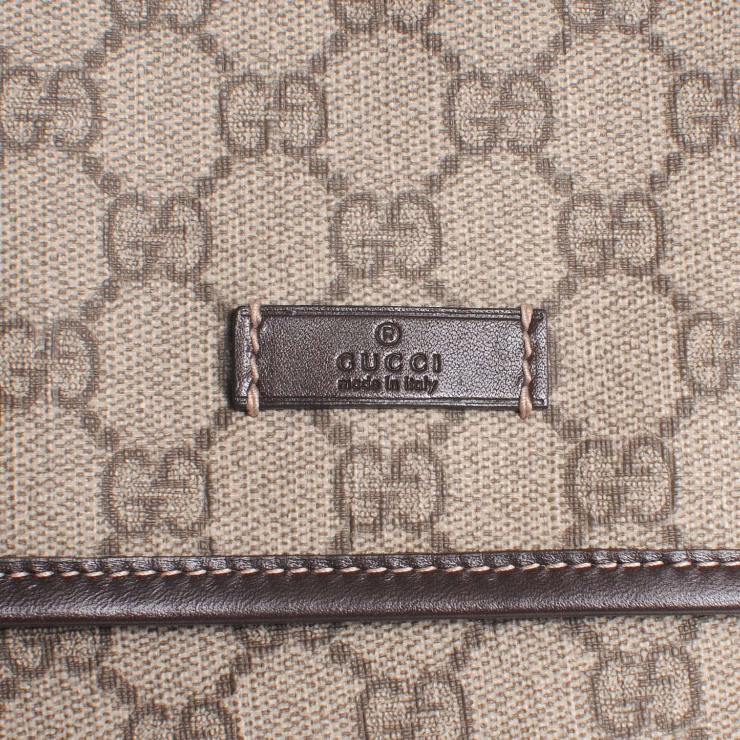 GG Supreme Monogram Selleria Calfskin Small Flap Messenger Bag Beige Ebony Cocoa Dark Chocolate