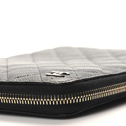 Chanel Caviar Quilted Zip Around Notebook Agenda Cover Black 11 of 12