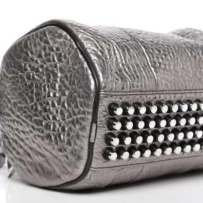 Alexander Wang Metallic Pebbled Lambskin Rockie Carbon Silver Hardware 6 of 10