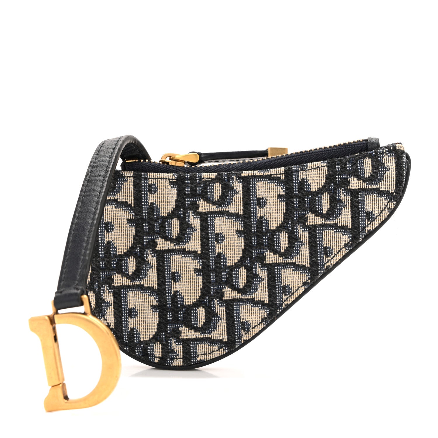 Christian Dior Oblique Saddle Coin Purse Blue 1 of 7