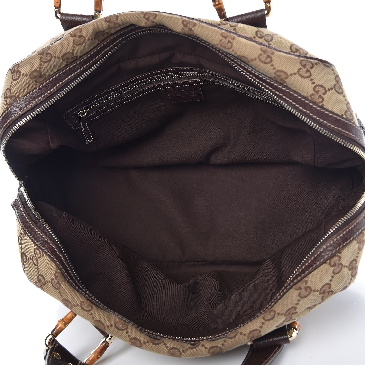 Gucci Monogram Bamboo Boston Dark Brown 5 of 13