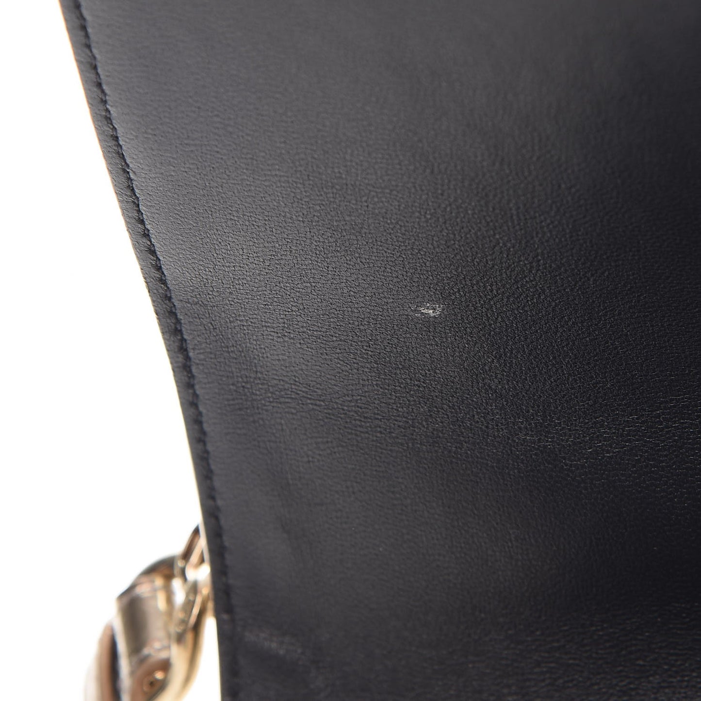 Metallic Patent Micro-Cannage Medium Diorama Flap Bag Gold