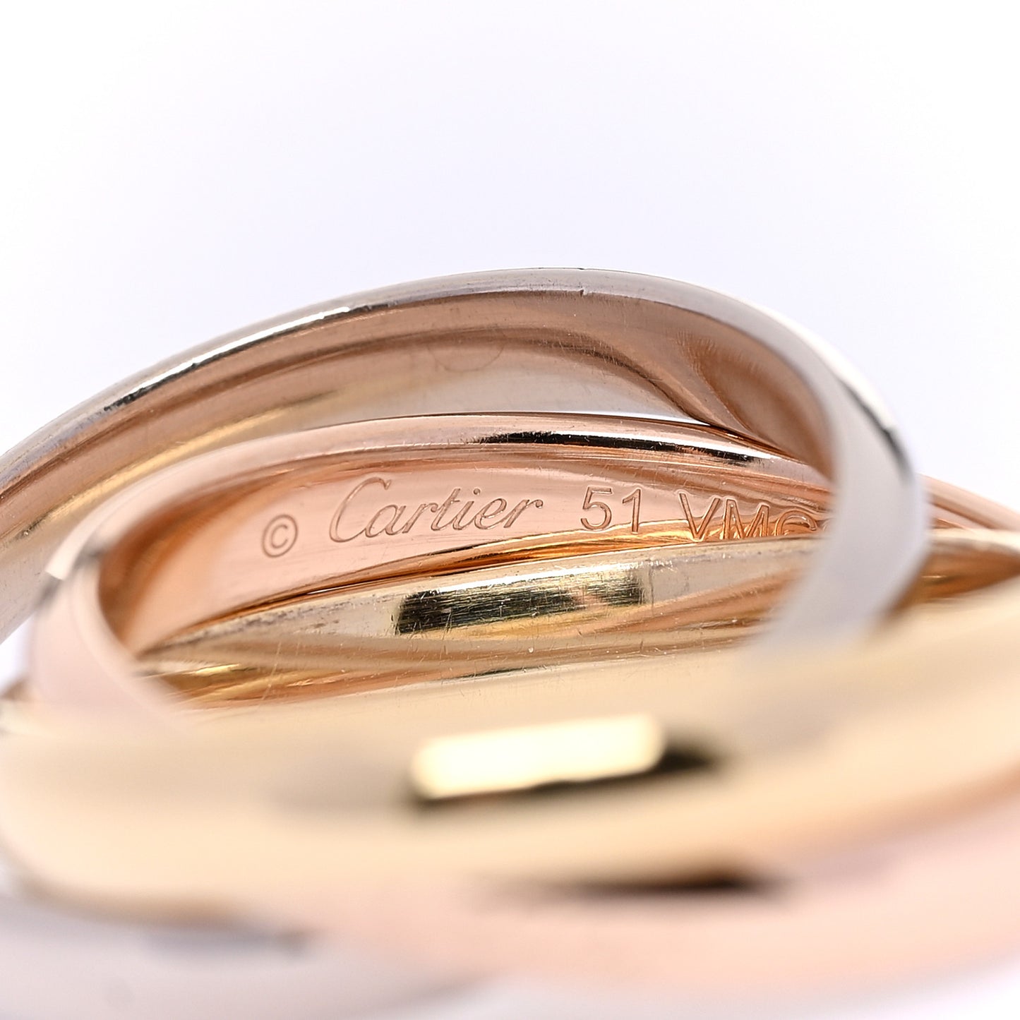 18K Pink Yellow White Gold Classic Trinity Ring 51 5.75