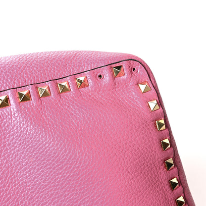 Valentino Garavani Grained Calfskin Medium Rockstud Reversible Tote Army Green Pink 10 of 16