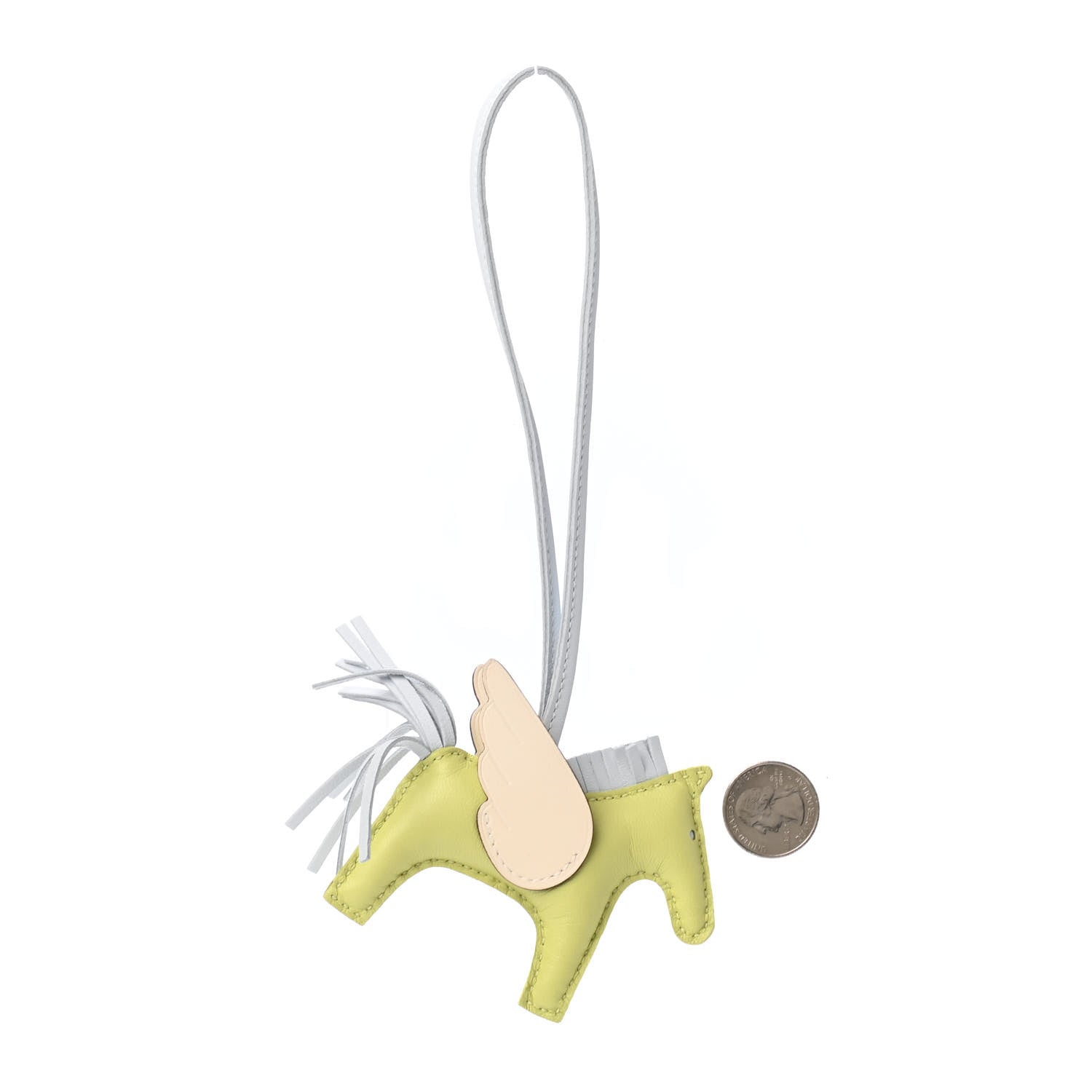 Hermes Milo Lambskin Grigri Rodeo Pegase Horse Bag Charm PM Jaune Bourgeon Bleu Brume Nata 2 of 4