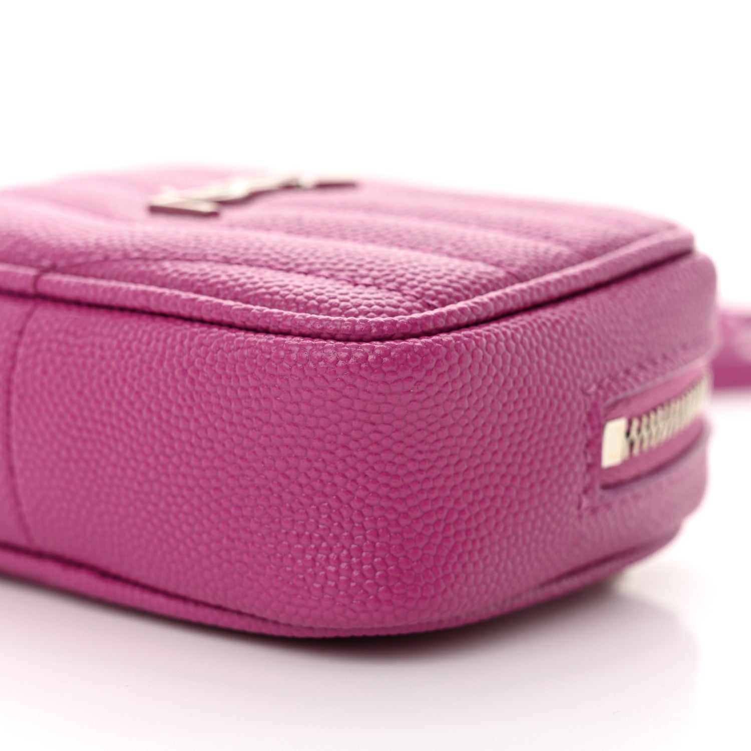 Saint Laurent Grain De Poudre Matelasse Monogram Baby Lou Camera Bag Electric Fuxia 10 of 11