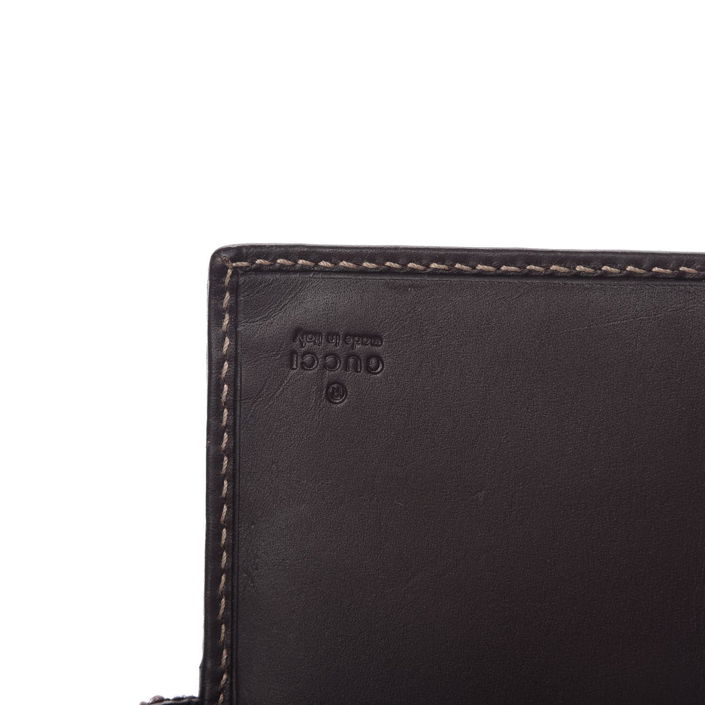 GG Plus Monogram Calfskin Ladies Web Continental Wallet Beige Ebony Brown