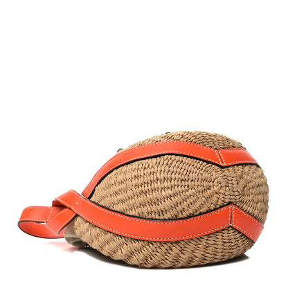 Chloe X MIFUKO Raffia Calfskin Basket Shoulder Bag Orange Fizz 3 of 9