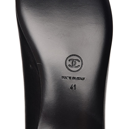 Chanel Lambskin Patent Cap Toe Ballerina Flats 41 Black 6 of 8