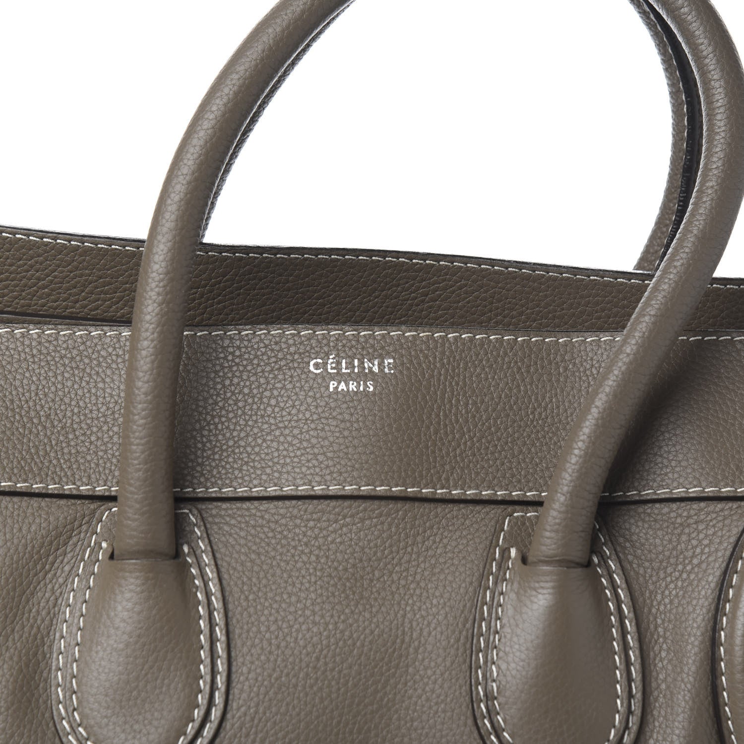 Celine Drummed Calfskin Mini Luggage Souris 9 of 10