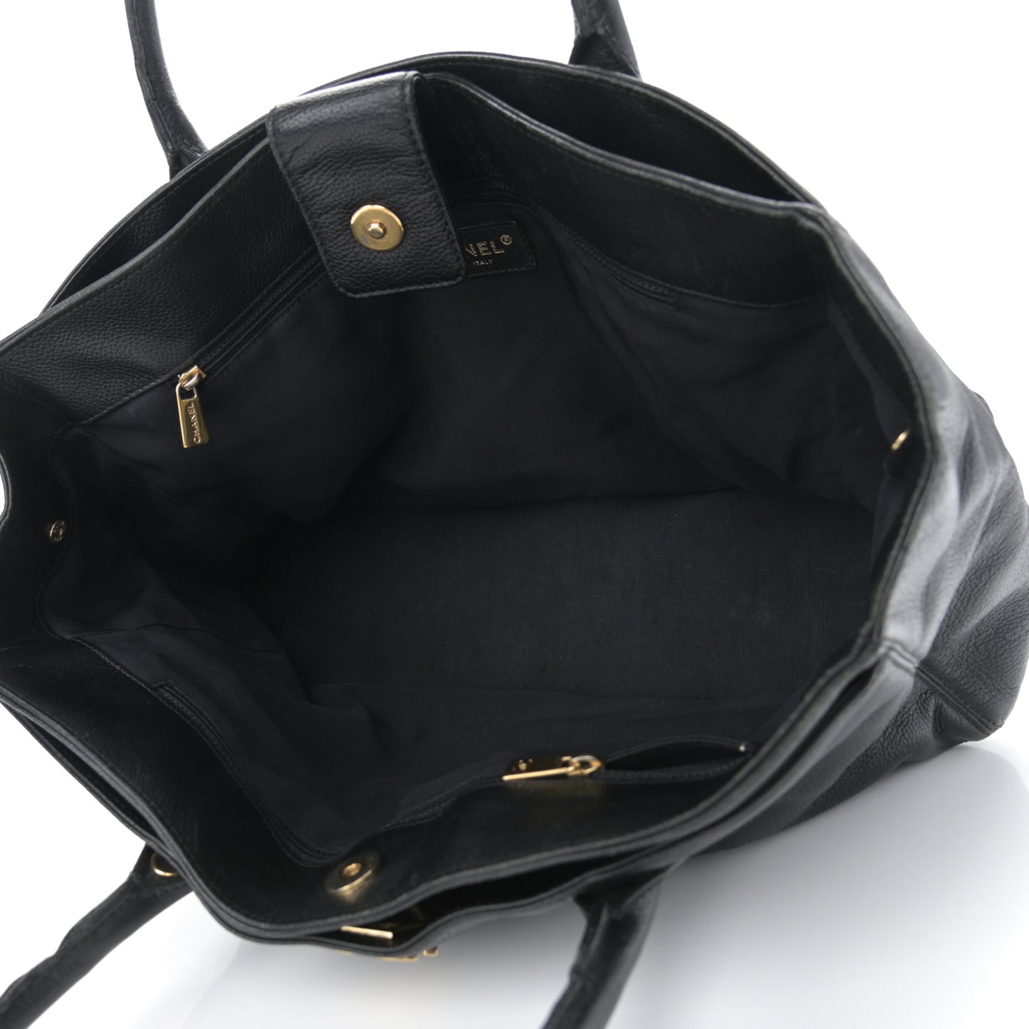 Calfskin Cerf Executive Shopper Tote Black