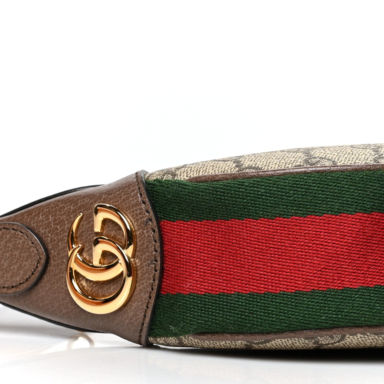 Gucci GG Supreme Monogram Textured Calfskin Web Mini Ophidia Half Moon Hobo Beige Ebony New Acero 8 of 9