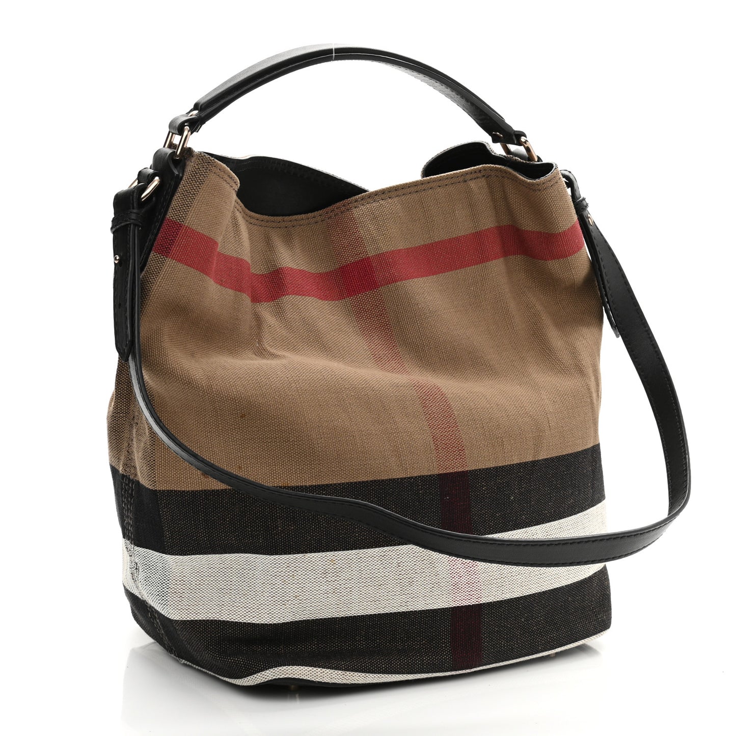 Canvas Mega Check Medium Ashby Hobo Black