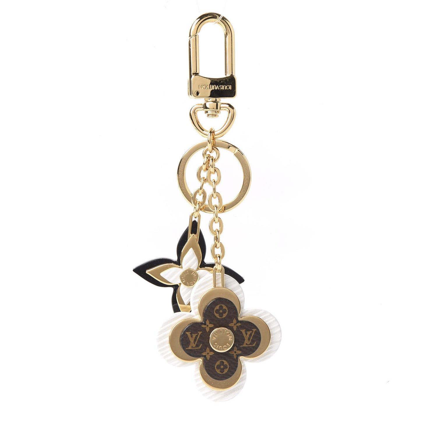 Monogram Epi Blooming Flowers Bag Charm Key Holder White