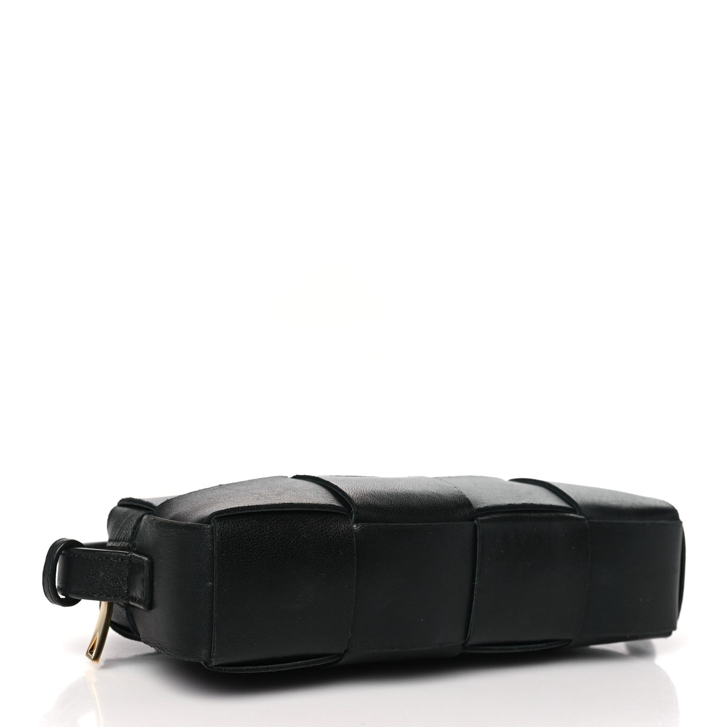 Lambskin Maxi Intreccio Cassette Phone Pouch Crossbody Bag Black