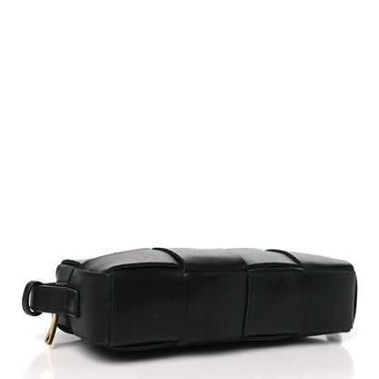 Bottega Veneta Lambskin Maxi Intreccio Cassette Phone Pouch Crossbody Bag Black 4 of 10