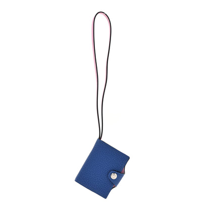 Hermes Togo Swift Verso Ulysse Nano Bag Charm Bleu France Mauve Sylvestre 1 of 5