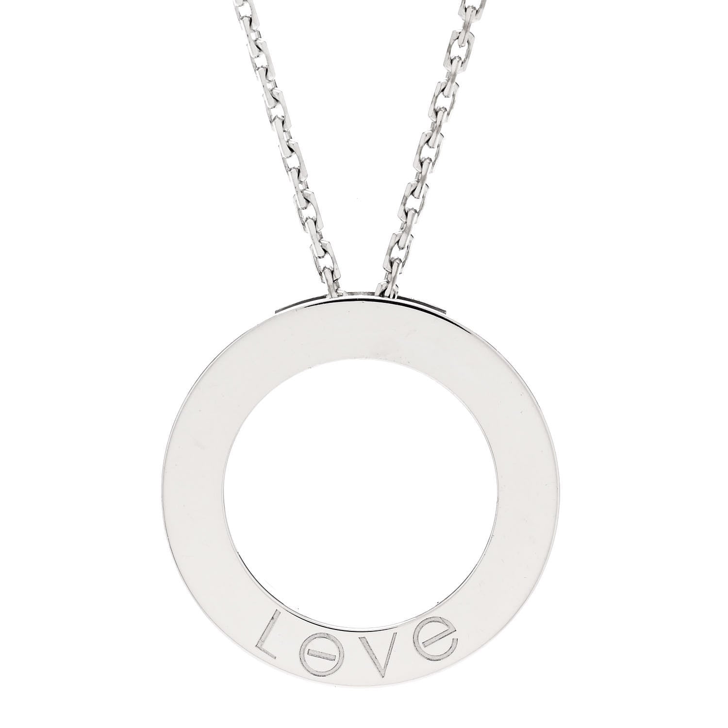 Cartier 18K White Gold LOVE Pendant Necklace 4 of 5