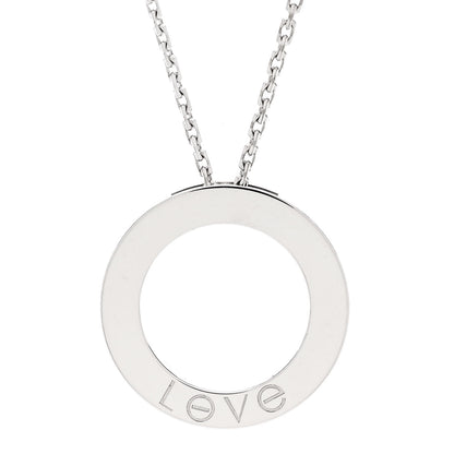 Cartier 18K White Gold LOVE Pendant Necklace 4 of 5