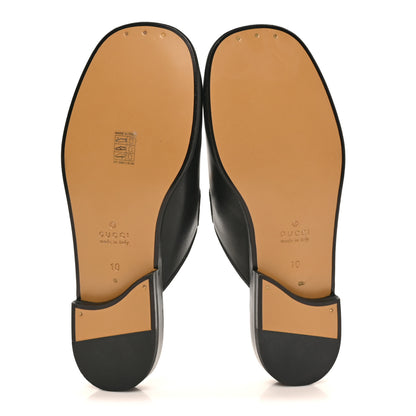 Gucci Jakarta Calfskin Mens Horsebit Slippers 10 Black 6 of 11