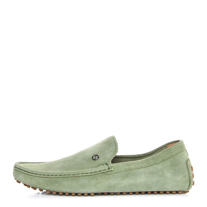 Gucci Suede Mens Driver Loafers 8.5 Light Green 1 of 10